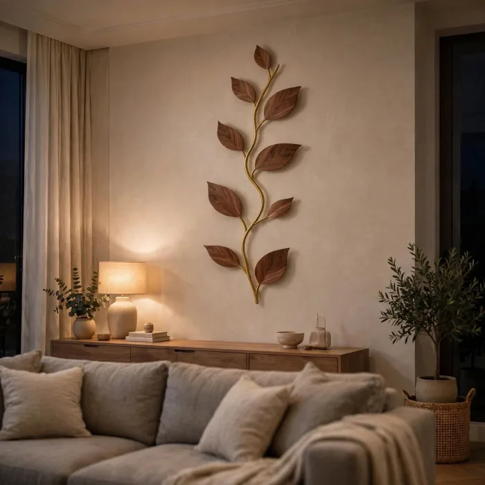 Leaf Wall Light Decor | Illuminated Branch Wall Art | Modern Botanical Wall Sconce | Nature Inspired Light Wall Sculpture photo 6