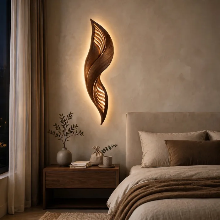 Sculptural Leaf Wall Sconce Modern Decorative Ambient Light photo 6