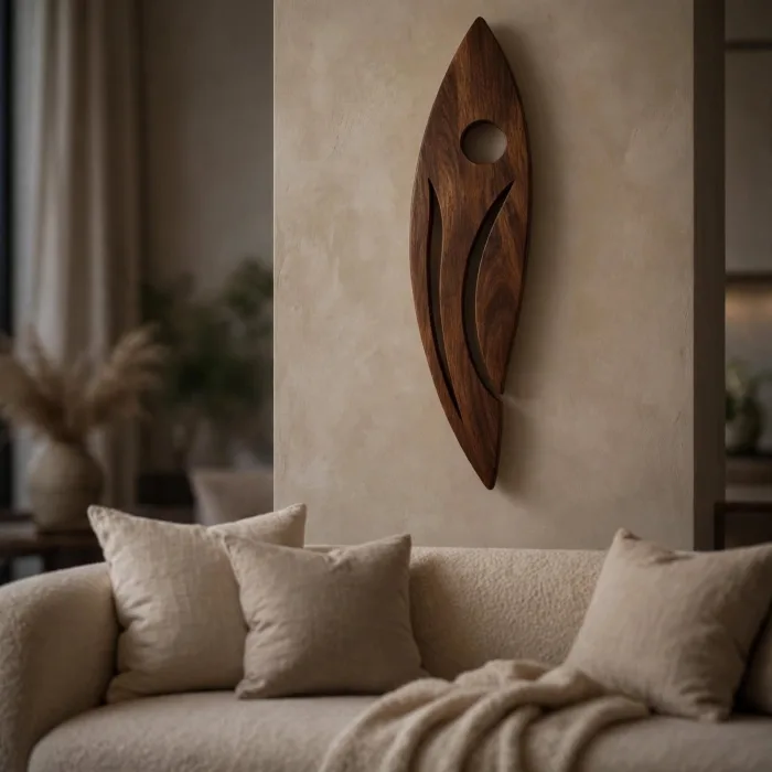 Modern Sculptural Wall Art with Warm Ambient Light Decor photo 6