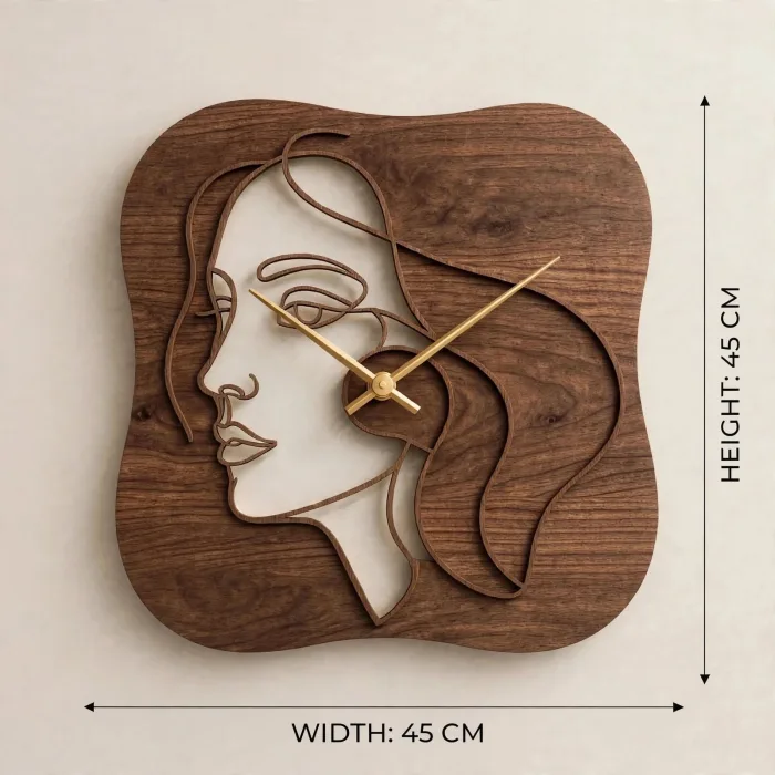 Abstract Face Wall Clock Modern Aesthetic Home Decor photo 7