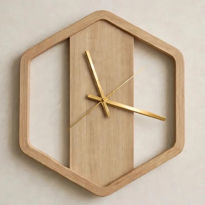 Modern Large Hexagon Wall Clock For Living Room photo 6