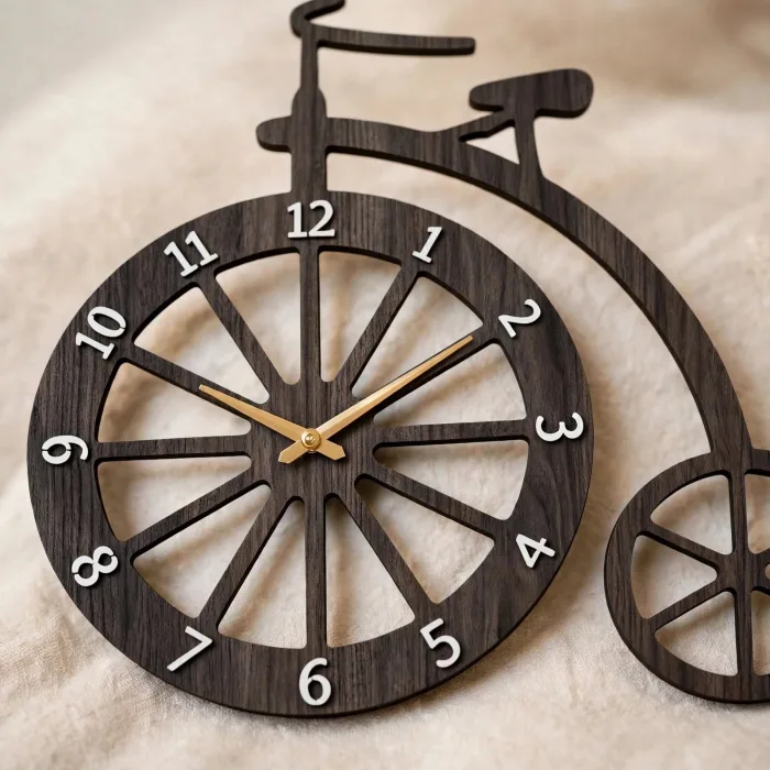 Unique Bicycle Wall Clock Large Modern Home Decor photo 6