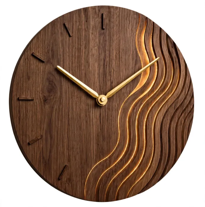 Large Modern Wall Clock With Ambient Light Decor photo 6