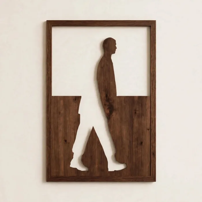 Minimalist Walking Man Illuminated Silhouette Wall Art Decor photo 6