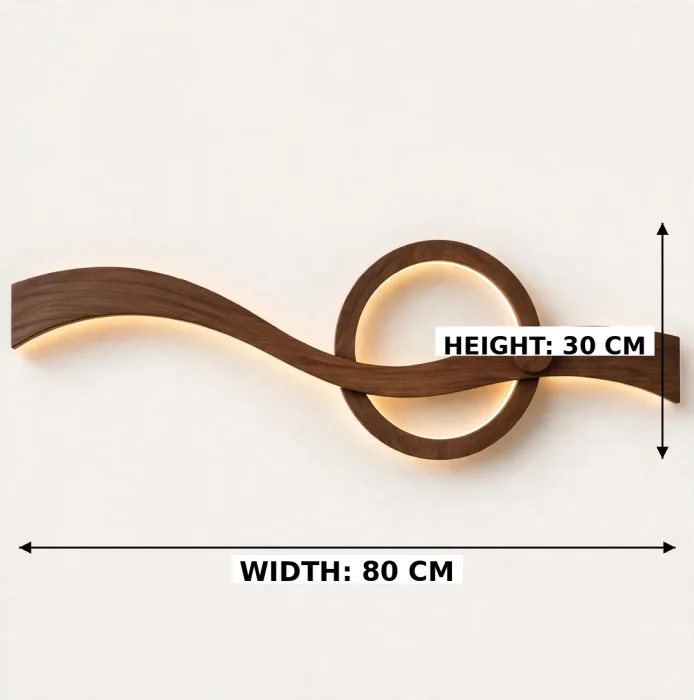 Modern Sculptural Wall Light | Minimalist LED Wall Art | Japandi Wall Sconce | Statement Wood Wall Lamp | Contemporary Lighted Wall Decor photo 7