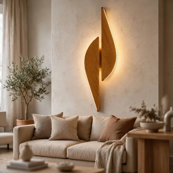 Modern Leaf Wall Sconce | Minimalist Sculptural Wall Light | Japandi Wall Decor Light | Decorative Wall Lamp for Living Room Bedroom photo 7
