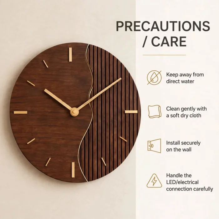 Large Modern Wall Clock with Backlight, Oversized Minimalist Wall Clock, Luxury Silent Wall Clock for Living Room, Decorative Round Wall Art Clock photo 7