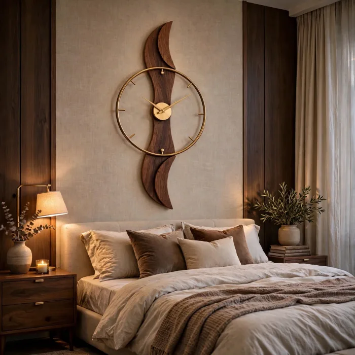 Large Modern Wall Clock with Light | Luxury Artistic Wall Clock | Illuminated Statement Clock | Designer Living Room Wall Decor photo 7