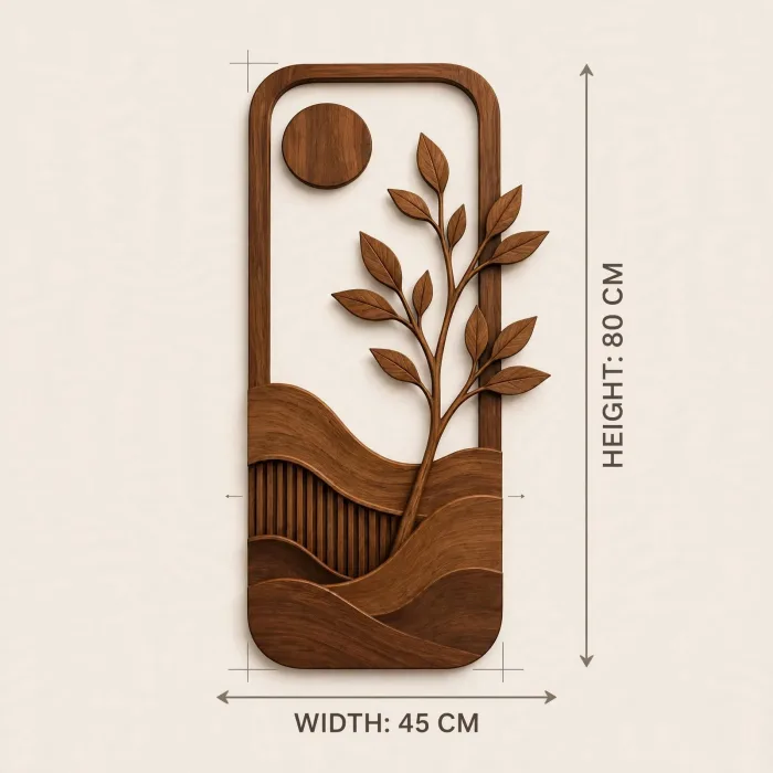 Boho Wall Art | Large Botanical Wall Hanging | Minimalist Sun and Branch Wall Decor photo 7