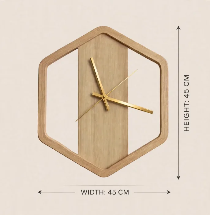 Modern Large Hexagon Wall Clock For Living Room photo 7