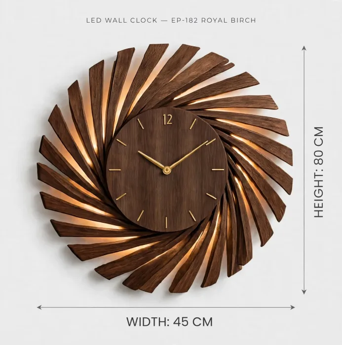 Large Modern Wall Clock With Light Decor photo 7