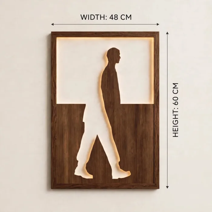 Minimalist Walking Man Illuminated Silhouette Wall Art Decor photo 7