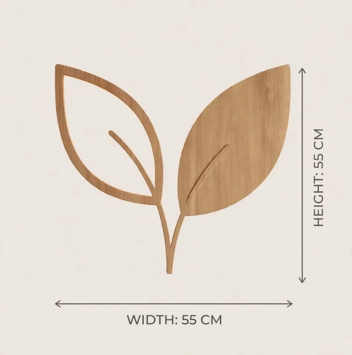 Minimalist Leaf Wall Art With Warm Light photo 7