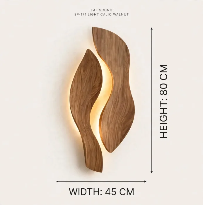 Modern Leaf Wall Sconce Sculptural Living Room Light photo 7