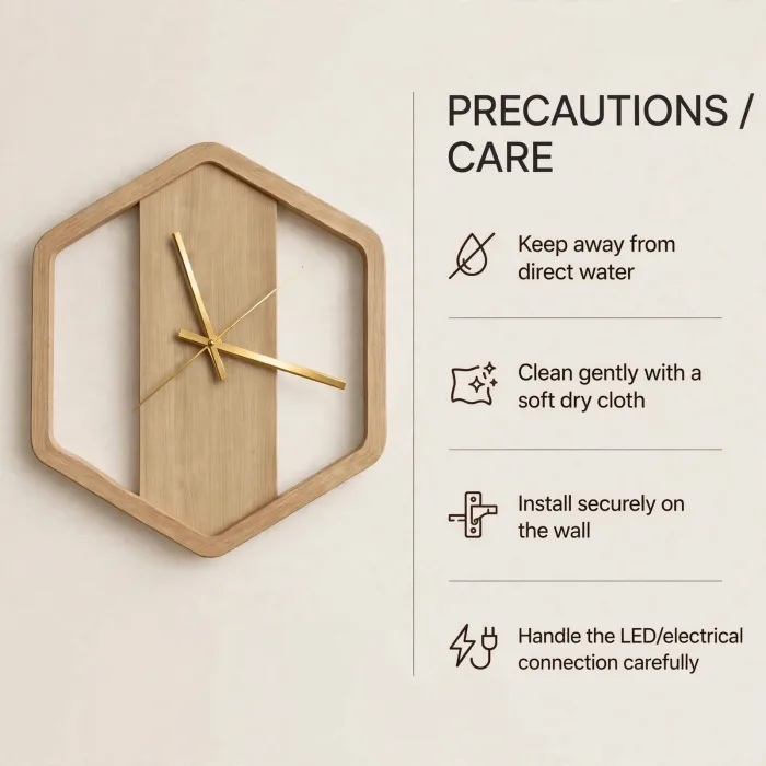Modern Large Hexagon Wall Clock For Living Room photo 8